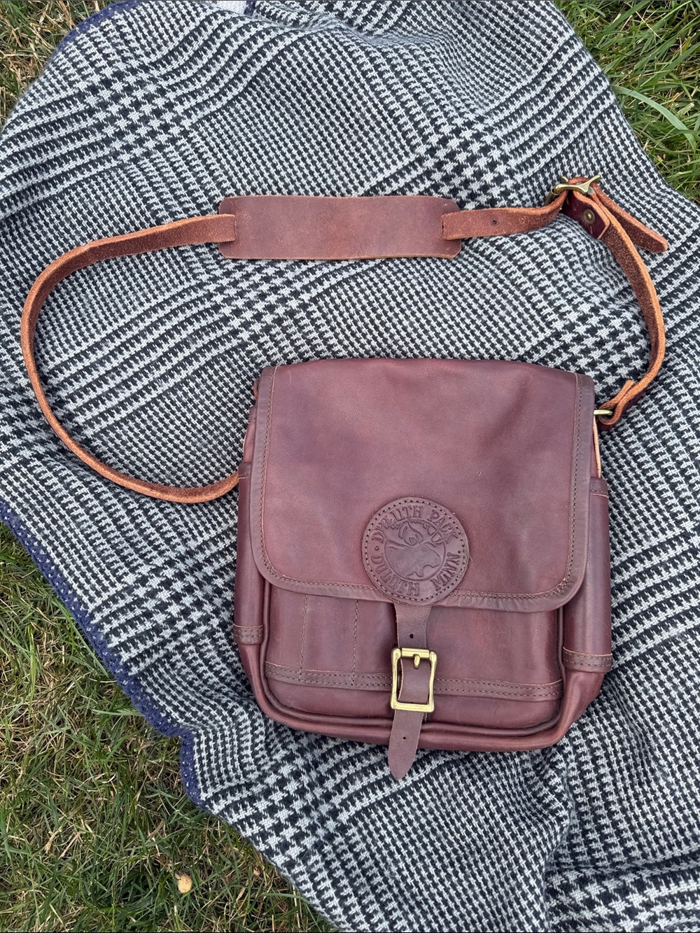 Duluth Leather Mini Haversack - Brown Crossbody Bag with Buckle Flap